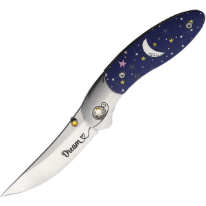 Brighten Blades 005 Dream Linerlock Knife Moon/Stars Handles