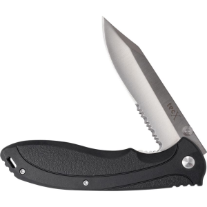 Case XX 75672 TecX Part Serrated Linerlock Knife Black Handles