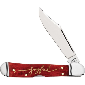 Case XX 10625 Christmas Mini Copperlock Folding Knife Old Red Handles