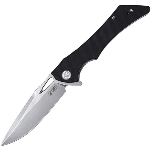 Kubey 245D Raven Linerlock Knife with Black Handles