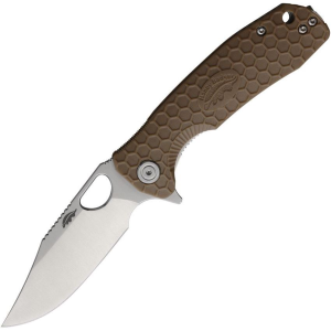 Honey Badger 4070 Medium Linerlock Knife with Tan Handles