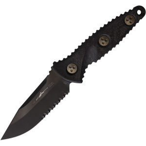 Microtech 113M2DLCCFS Socom Alpha Mini S/E DLC PS Black Fixed Blade Knife Carbon Handles
