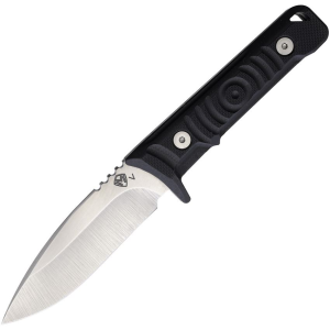 Medford 118VTQ08KB G10 Tumbled Fixed Blade Knife Black Handles