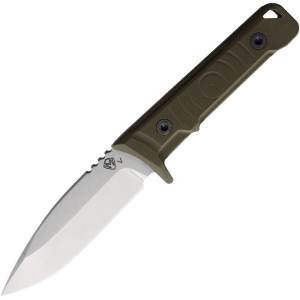 Medford 118VTQ10KO Mizuchi Tumbled 20CV Fixed Blade Knife OD Green Handles