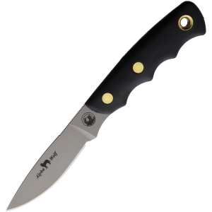 Knives Of Alaska 00345FG Alpha Wolfe S30V Stainless Fixed Blade Knife Black Handles
