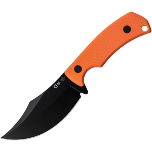 Case XX 76937 Chris Taylor Black Skinner CT3 Fixed Blade Knife Orange Handles