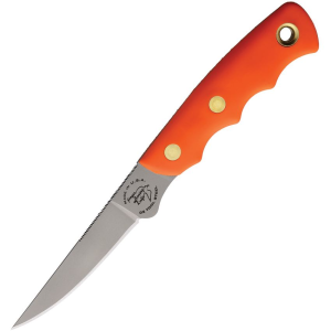 Knives Of Alaska 00114FG Jaeger D2 Carbon Steel Fixed Blade Knife Orange Handles