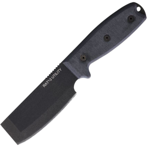 Ontario 8662 Rat 3 Utility Black Fixed Blade Knife Black Handles