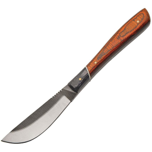 Sawmill 0020 Skinner Fixed High Carbon Stainless Blade Knife with Brown PakkaWood Handles