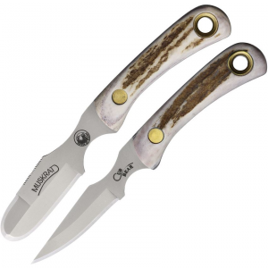 Knives Of Alaska 00103FG Muskrat/Cub S30 Stainless Fixed Blade Combo Set Stag Handles