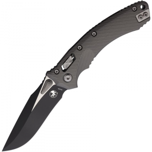 Microtech 16987 Amphibian Two-Tone Single Edge Ram-Lok Knife Single Edge Gray Flute Handles