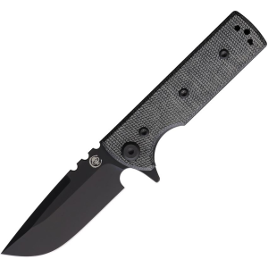 Chaves 14240 T.A.K. Black Elmax Drop Point Linerlock Knife Black Micarta Handles