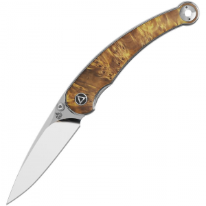 QSP 161B Dolphin Spear Point Linerlock Knife Brown Wood Handles