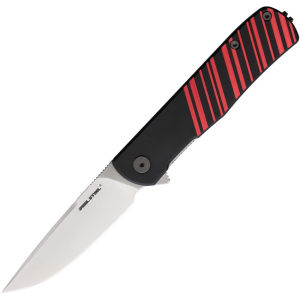 Real Steel 6052 Karly Satin VG-10 Linerlock Knife Black/Red Handles