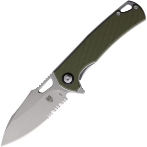 Cobratec WLVRNSOD Wolverine Part Serrated D2 Carbon Steel Linerlock Knife OD Green G10 Handles