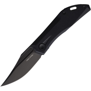 Real Steel 7051BB Ventus Lite Black D2 Carbon Steel Clip Point Slip Joint Knife Black Handles