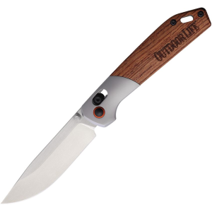 Outdoor Life M003 Satin D2 Carbon Steel PLX Lock Wood Handles