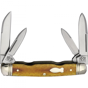 Rough Ryder Reserve 051 4 Blade Congress Knife Tobacco Bone Handles