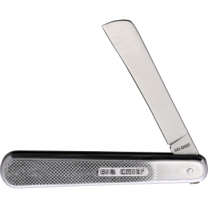 Big Chief R45D Big Chief Sheepfoot Folder Knife Silver Checkered Handles