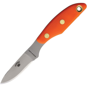 Knives Of Alaska 00041FG Badger D2 Carbon Steel Fixed Blade Knife Orange Suregrip Handles