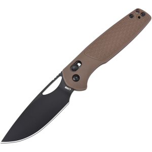 CJRB 1952BBN Acacia Black Crossbar Lock Knife Brown Textured FRN Handles