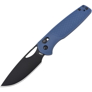 CJRB 1952BBU Acacia Black Crossbar Lock Knife Blue Textured FRN Handles