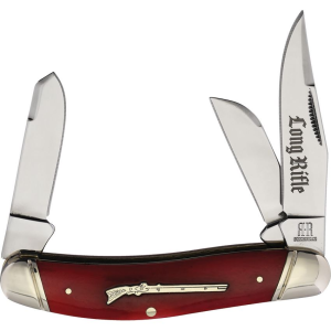 Rough Rider 2619 Long Rifle Sowbelly Knife Red Bone Handles