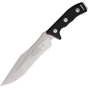 Microtech 10410 Arbiter Stonewash Fixed Blade Knife Black Handles