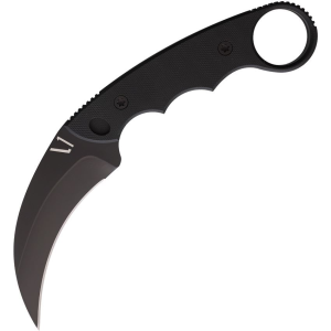 GBRS Group KARBLK Combat Karambit Black Fixed Blade Knife Black Grooved G10 Handles