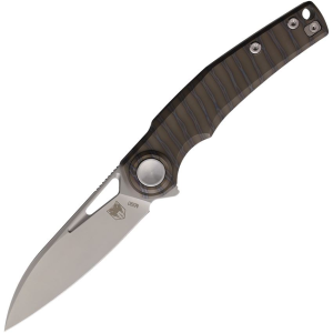 Cobratec APXSFT Apex Sheepsfoot Button Lock Knife Gray Handles