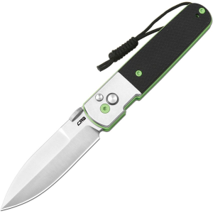 CJRB 1951SBK Locust Sand Blast Spear Point Button Lock Knife Black G10 Handles