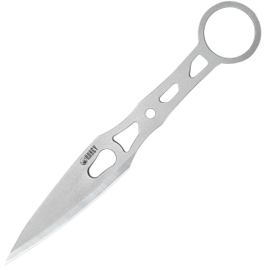 Kubey 401 Kunai Stonewash Fixed Blade Knife Skeletonized Handles