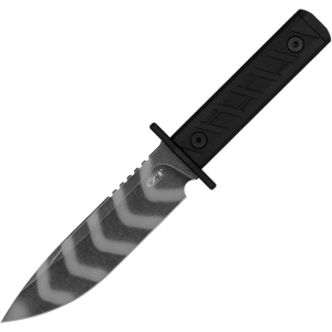 Zero Tolerance 0006TSBLK Model 0006 Tiger Stripe Carbon Steel Clip Point Fixed Blade Knife Black G10 Handles