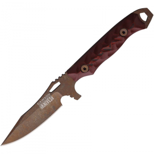 Dawson 16753 Smuggler Arizona Copper MagnaCut Fixed Blade Knife Black/Red G10 Handles