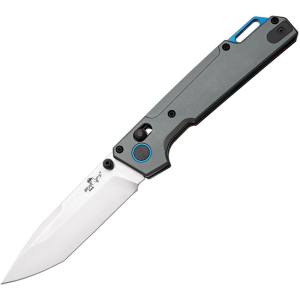 Bear & Son MC1000ALGYS Nekama I Satin Tanto Slide Lock Knife Gray Handles