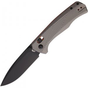 ABKT Tac 1028H Interlace Black D2 Carbon Steel Drop Point Slide Lock Knife Gray/Orange Handles