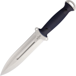 S-TEC 22010BL Tactical Satin Double Edge Throwing Knife Blue G10 Handles