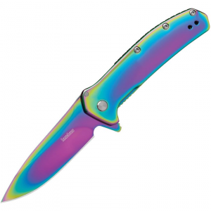 Kershaw 2044RBW Outcome Assist Open Spectrum Framelock Knife Rainbow Handles