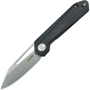 Kubey 321P Royal Stonewash Linerlock Knife Black G10 Handles