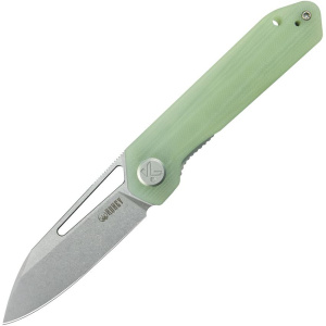 Kubey 321R Royal Stonewash Linerlock Knife Jade G10 Handles