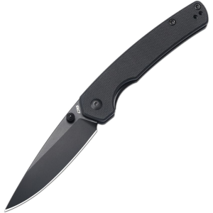 CJRB 1956BBK Kain Black Drop Point Linerlock Knife Black G10 Handles