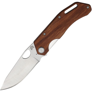 CIMO BH85 Brown Horse Linerlock Knife Brown Wood Handles