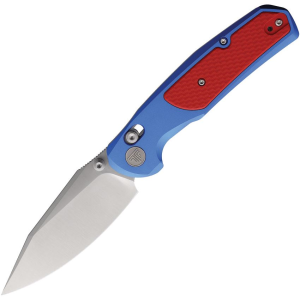 Trivisa JM01LA14 Hornet Satin Drop Point Axis Lock Knife Blue/Red Handles