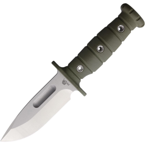 Medford 2173TQ10KO Luke Airman Tumbled Drop Point Fixed Blade Knife OD Green Handles