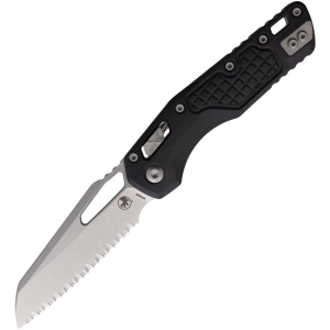 Microtech 21012FRGTBK MSI Stonewash Serrated Ram-Lok Knife Black Frag G10 Handles