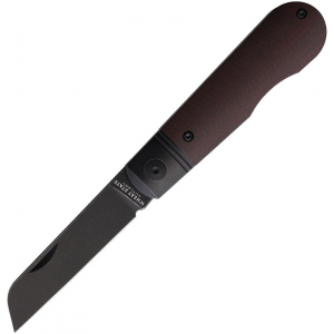 Wheat State PM145 The Peacemaker Black Stonewash sheepsfoot Slip Joint Knife Red River Carbon Fiber Handles