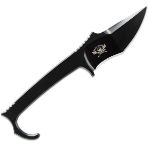Skallywag Tactical 17010 MDV Plus One Black D2 Carbon Steel Fixed Blade Knife Black Handles