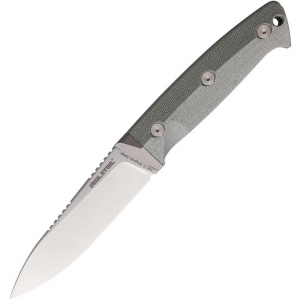Real Steel 3621GM Black Thorn Satin Fixed Blade Knife Green Micatra Handles