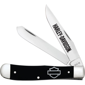 Case XX 52269 Harley Davidson Trapper Knife Black Smooth Handles