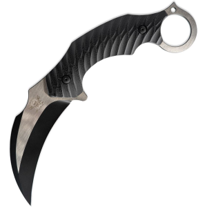 Skallywag Tactical 17007 Deep 6 Two-Tone Karambit Fixed Blade Knife Black G10 Handles